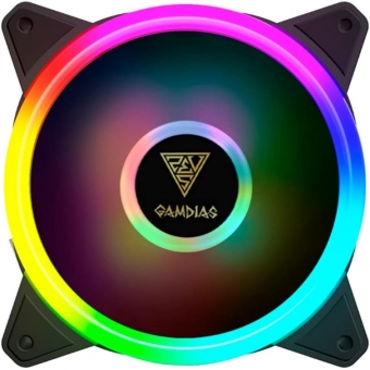 Kit Cooler Fan com 4un 120mm GAMDIAS Aeolus M2-1204R e controle