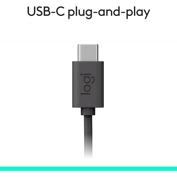 Headset Fone de Ouvido audio digital Logitech H390 Preto USB C