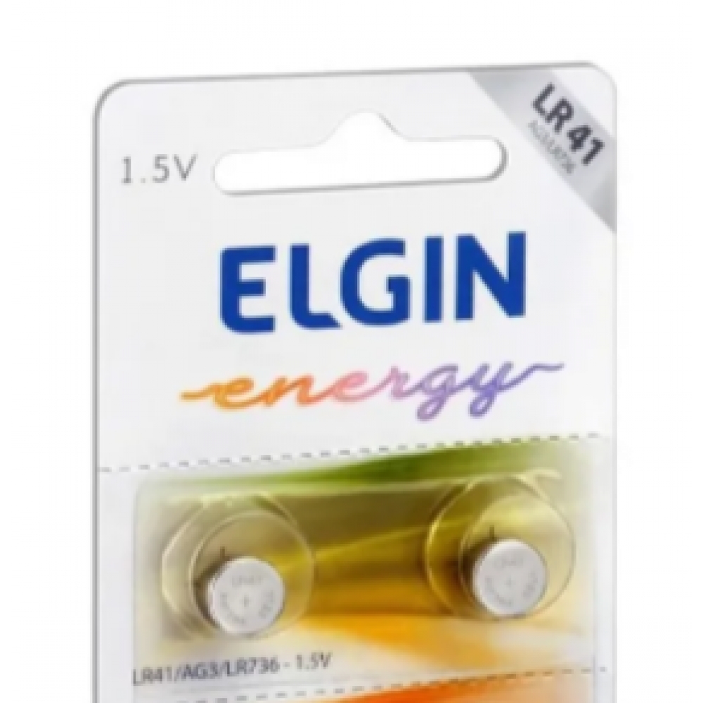 Bateria Alcalina ELGIN LR41 1,5V com 2UN - Moeda Mini