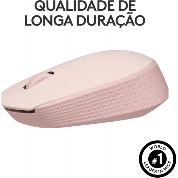 Mouse sem Fio USB Logitech M170 - Rosa