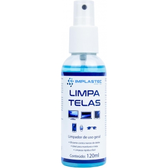 Limpa Tela Implastec 60ml + 3 Flanelas anti risco