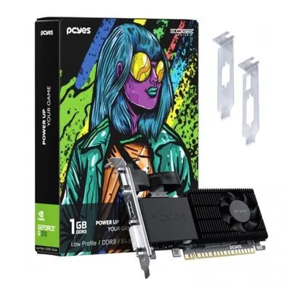 Placa de Vídeo G210 1GB DDR3 64 Bits Low Profile PCYES 