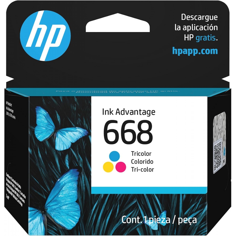 Cartucho HP 668 XL colorido 5,5ml 7FP38VL Original