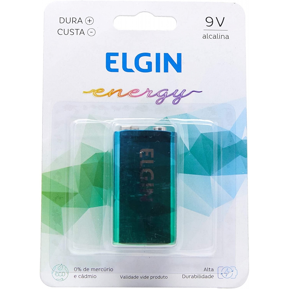 Bateria Alcalina 9V Elgin 6LR61