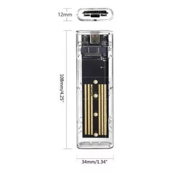 Gaveta Case SSD NGFF/ NVMe USB C 3.1  FY FY-879