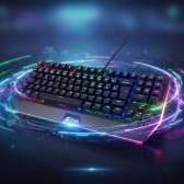 Teclado Mecânico Gamer Aplus Mizu Rainbow - Outemu Blue