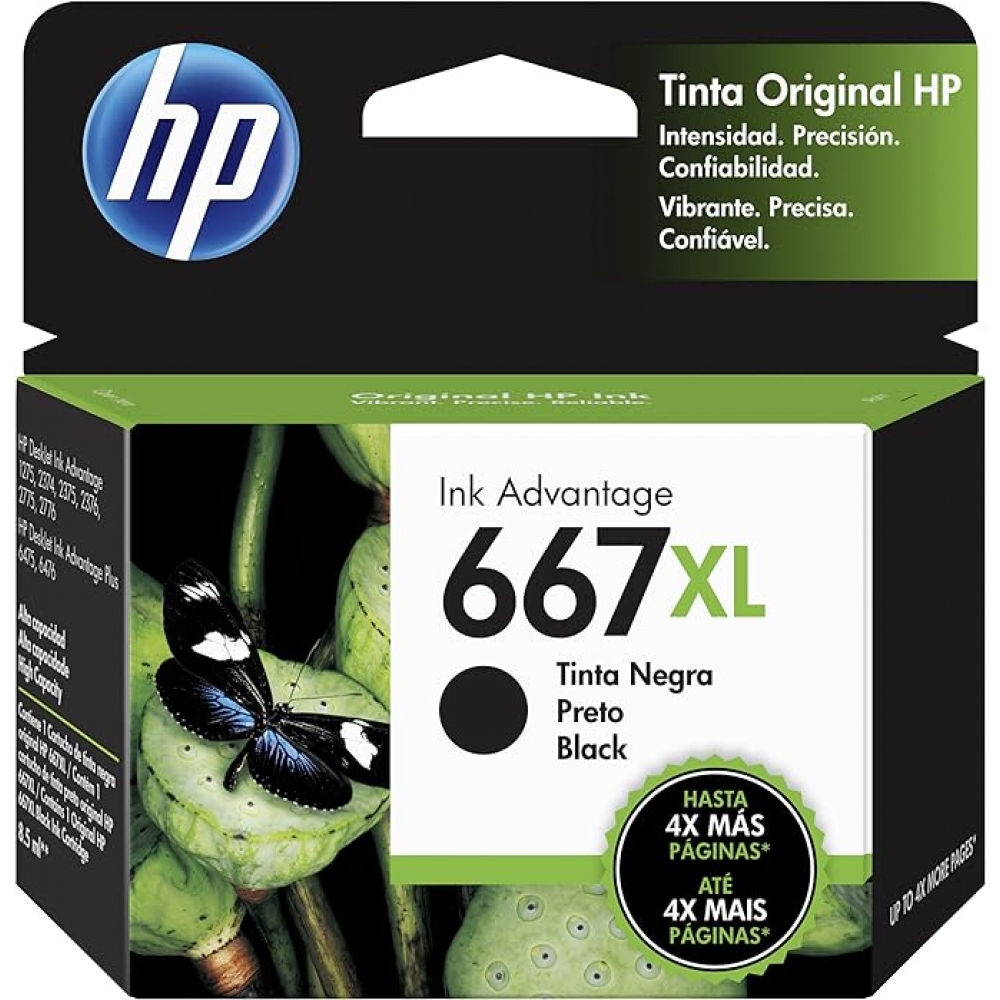 Cartucho HP 667 XL preto 8,5ml 3YM81AL Original