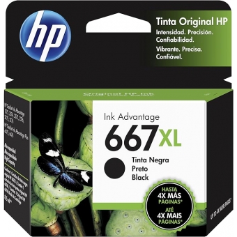 Cartucho HP 667 XL preto 8,5ml 3YM81AL Original