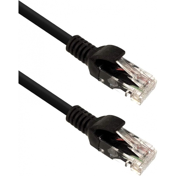 Cabo Rede Patch Cord CAT5E 5,0m Pluscable PC-ETHU50BK Preto