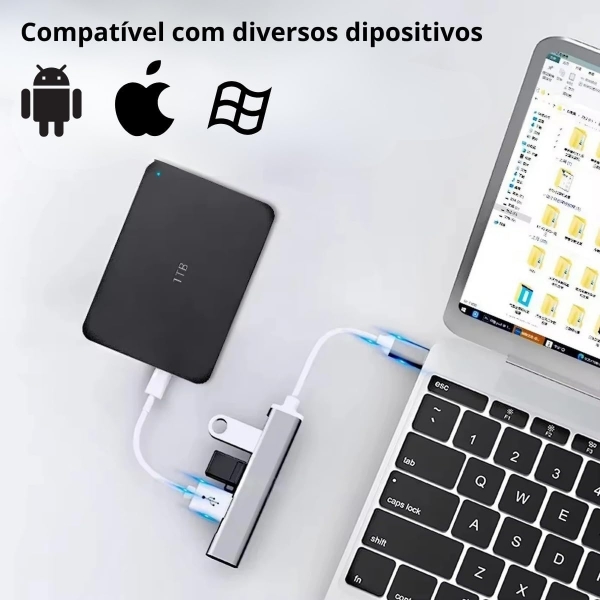 Hub Usb 4 Portas 2.0 USB Knup KP-HB503