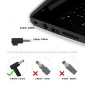 Fonte para notebook HP 19,5V 3,33A 65W BB20-HP19-4  (Ultrabook azul)