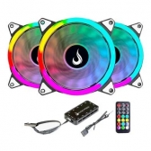 Kit Cooler Fan com 3un 120mm Rise Mode ARGB RM-FN-02-RGB 5V