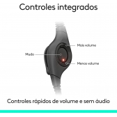 Headset Fone de Ouvido audio digital Logitech H390 Preto USB C