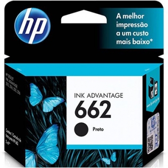 Cartucho HP 662 preto 2ML CZ103Ab Original