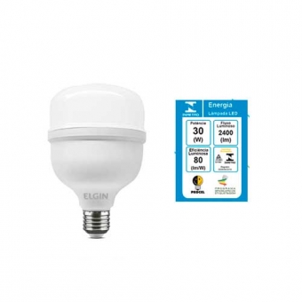 Lampada Super Bulbo Led T 30W Bivolt 6500K ELGIN