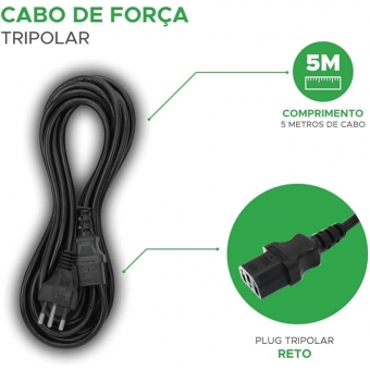 Cabo Energia Tripolar CPU/Monitor 5m (0,75mm)