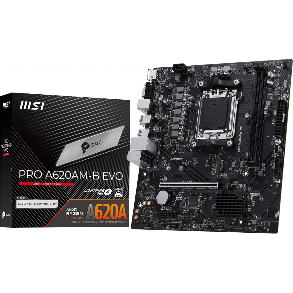 Placa Mae MSI PRO Series A620M-B EVO DDR5 AM5 Ryzen 9000 Series