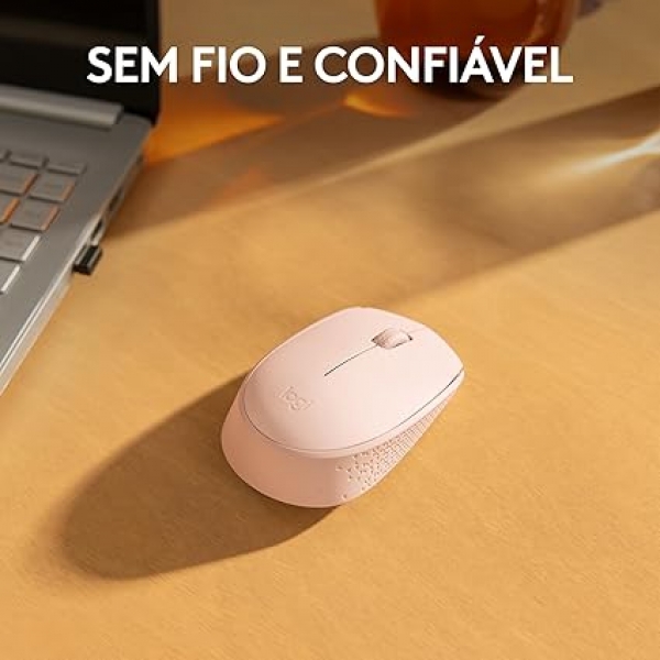 Mouse sem Fio USB Logitech M170 - Rosa