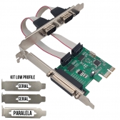 Placa PCI-E 2 Serial + 1 Paralela C/ Low Profile F3