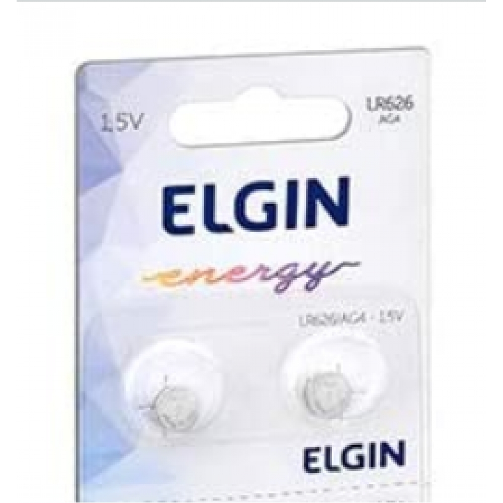 Bateria Alcalina ELGIN 1,5V LR626 com 2UN - Moeda Mini