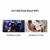 Adaptador USB Wireless Mercusys AC1300 Dual Band MA30H com Antena