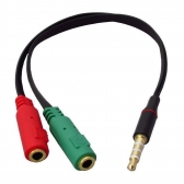 Cabo Adaptador 1 P3 Macho para 2 P2 Femea