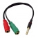 Cabo Adaptador 1 P3 Macho para 2 P2 Femea