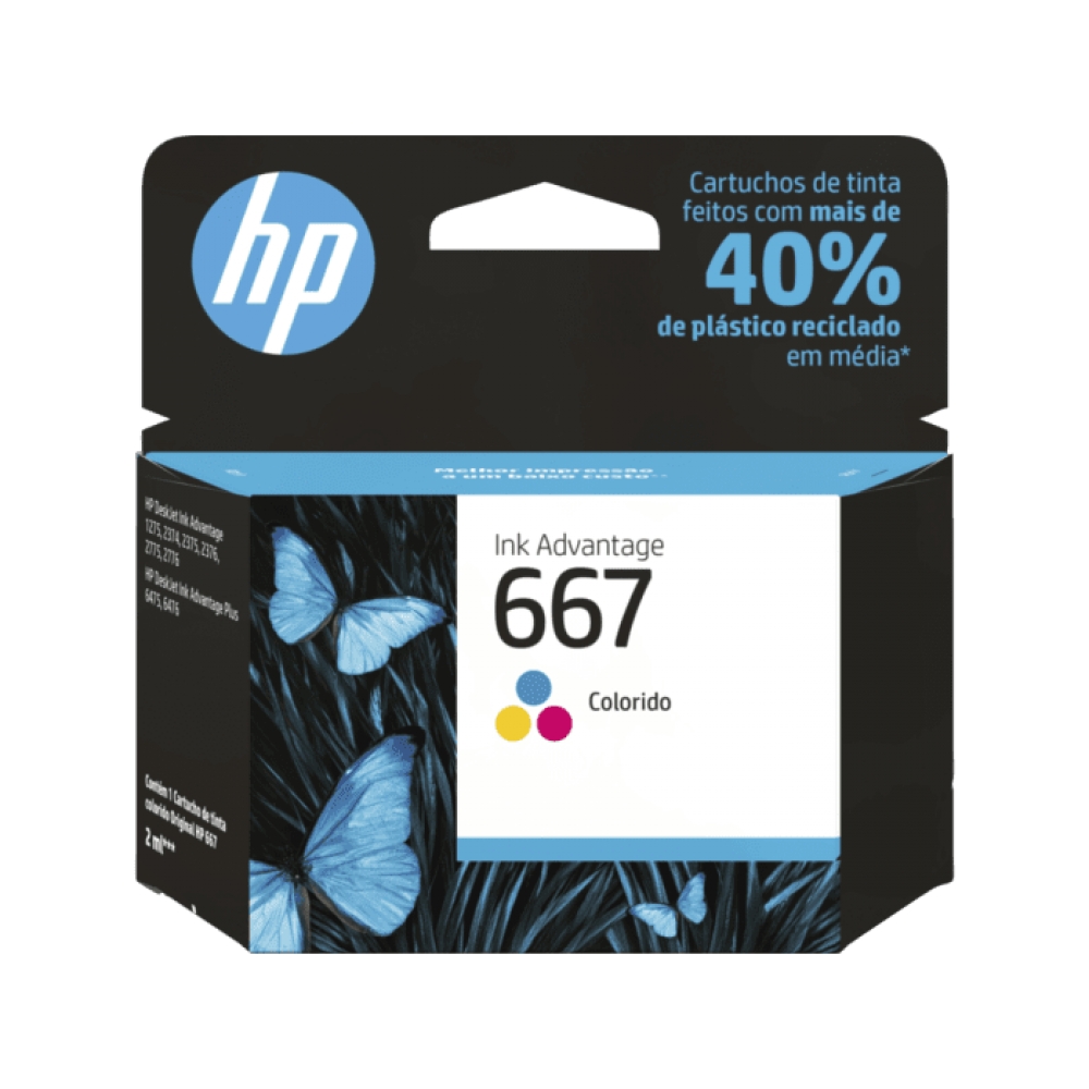 Cartucho HP 667 colorido 2ml 3YM78Ab Original