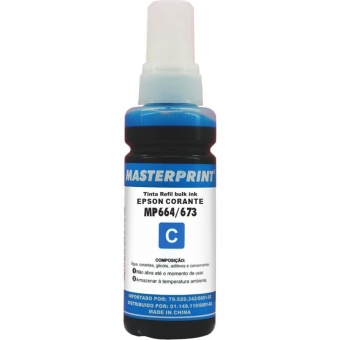 Garrafa de Tinta Epson 664 Corante  100ml Azul Masterprint