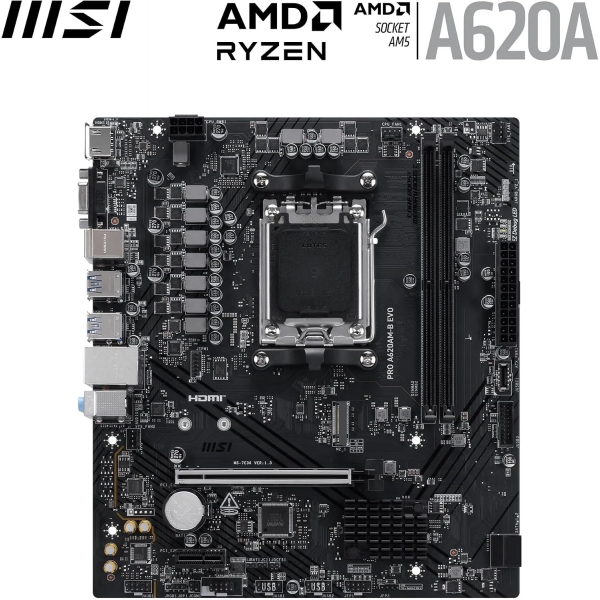 Placa Mae MSI PRO Series A620M-B EVO DDR5 AM5 Ryzen 9000 Series