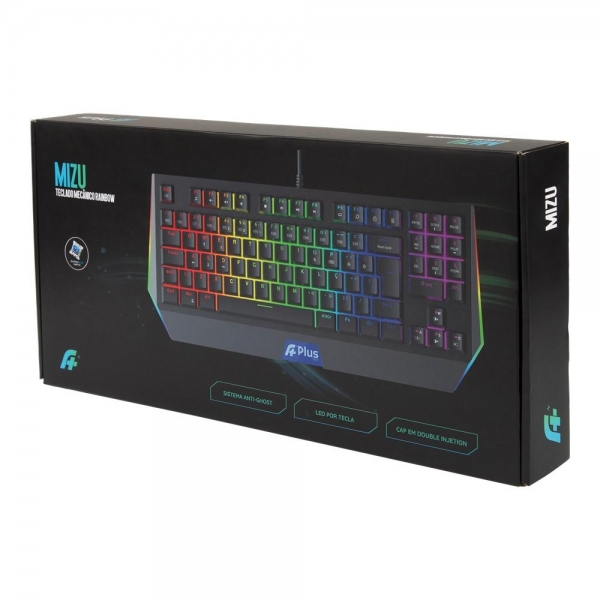 Teclado Mecânico Gamer Aplus Mizu Rainbow - Outemu Blue