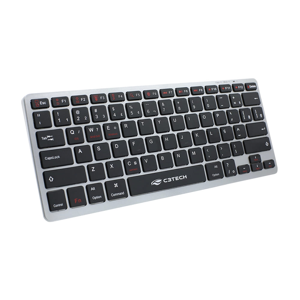 Teclado sem fio Bluetooth C3 Tech K-BT50BK Preto