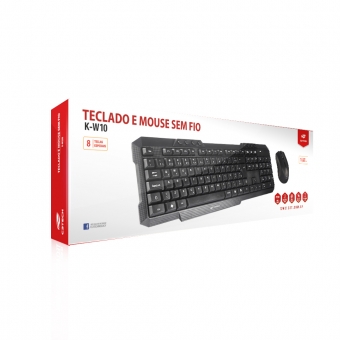 Kit Teclado Mouse sem Fio C3 Tech K-W10BK