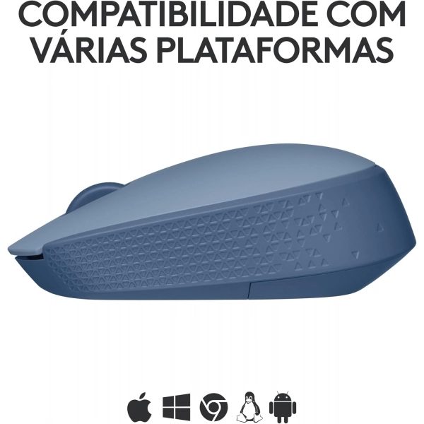 Mouse sem Fio USB Logitech M170 - Azul Gray