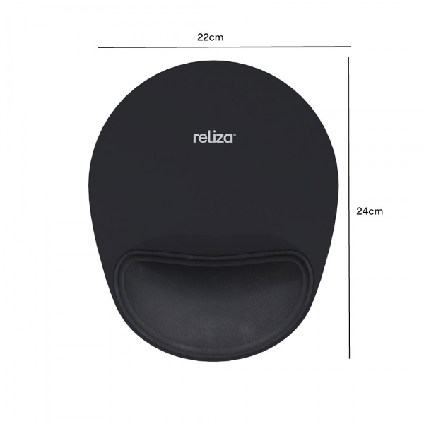 Mouse Pad Preto com Apoio Ergonomico Reliza
