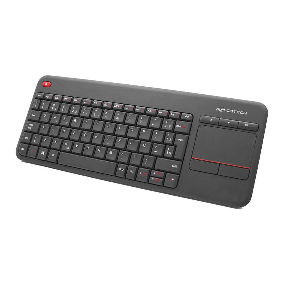 Teclado sem fio c/ Touchpad C3 Tech K-WT200BK Preto