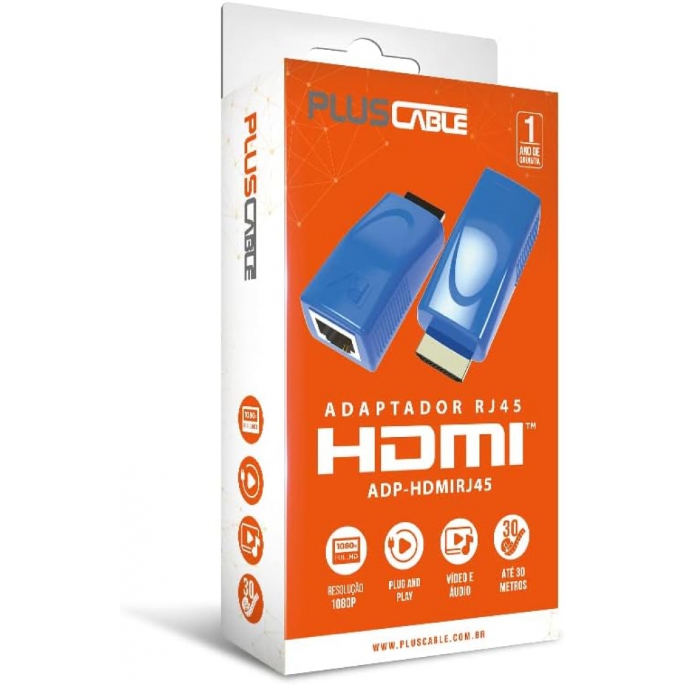 Adaptador Extensor HDMI RJ45 Pluscable ADP-HDMIRJ45BL