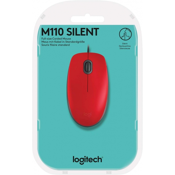Mouse USB Logitech M110 - Vermelho