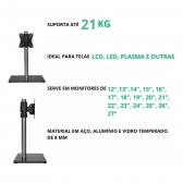 Suporte para Monitor de mesa 12 Ate 27 pol Giant Innovation Gt Preto