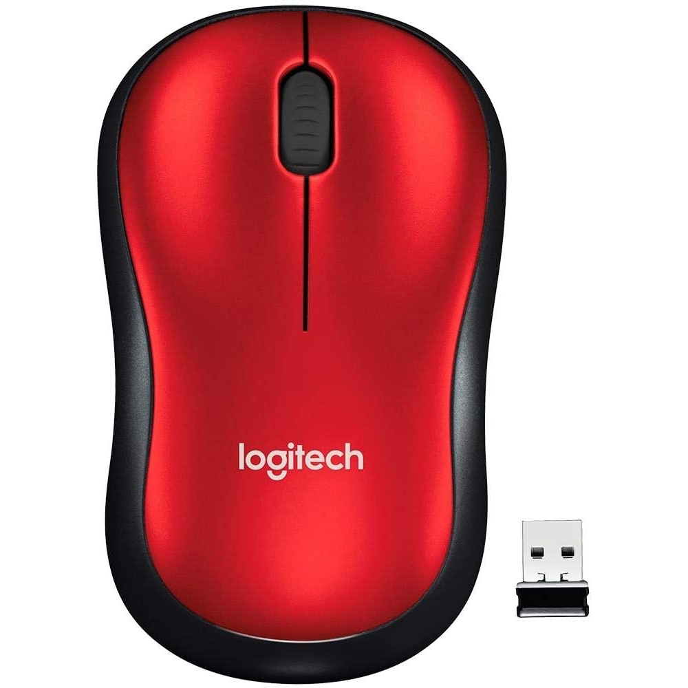 Mouse sem Fio USB Logitech M185 - Vermelho