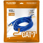 Cabo Rede Patch Cord CAT7 1,5m Pluscable ETH6U15BL Azul