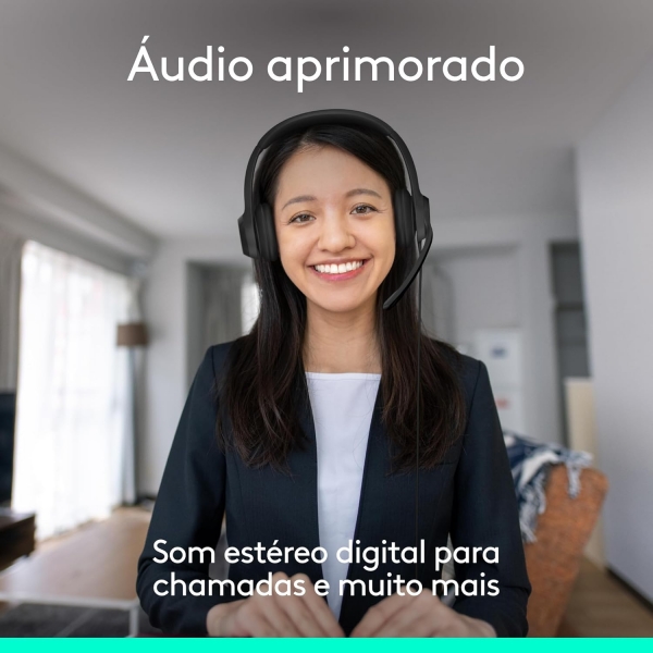 Headset Fone de Ouvido audio digital Logitech H390 Preto USB C