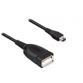 Cabo Adaptador mini USB macho para USB 2.0 femea - 50cm
