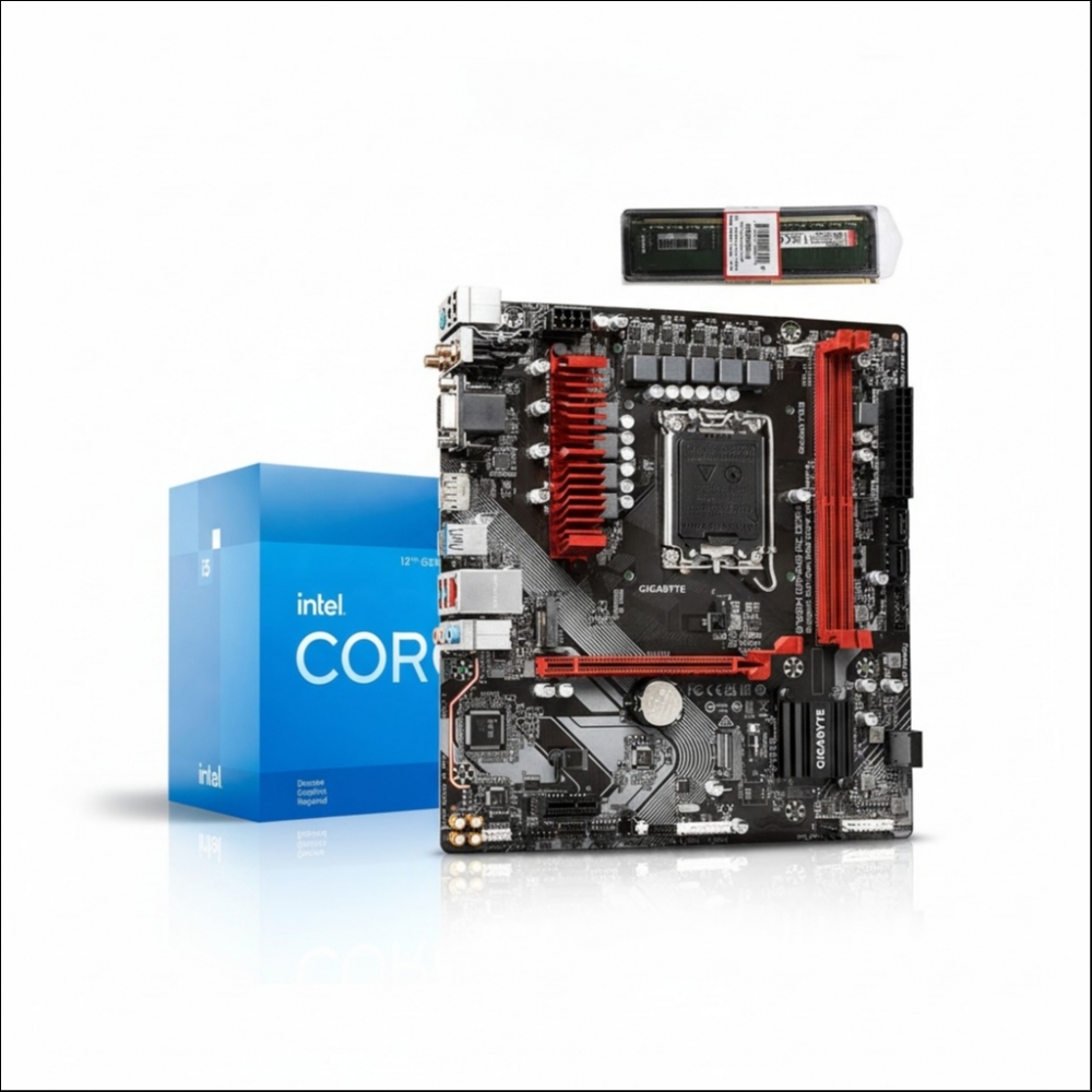 Kit Upgrade - Processador Intel Core i5 12400F + Placa Gigabyte B760M GAMING AC + Memoria DDR4 16GB 3200Mhz