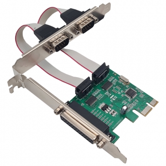 Placa PCI-E 2 Serial + 1 Paralela C/ Low Profile F3