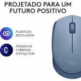 Mouse sem Fio USB Logitech M170 - Azul Gray