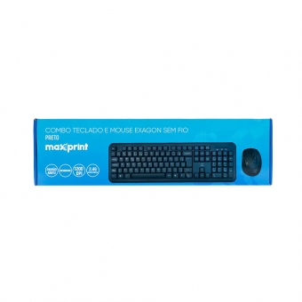Kit Teclado Mouse sem Fio MaxPrint Exagon