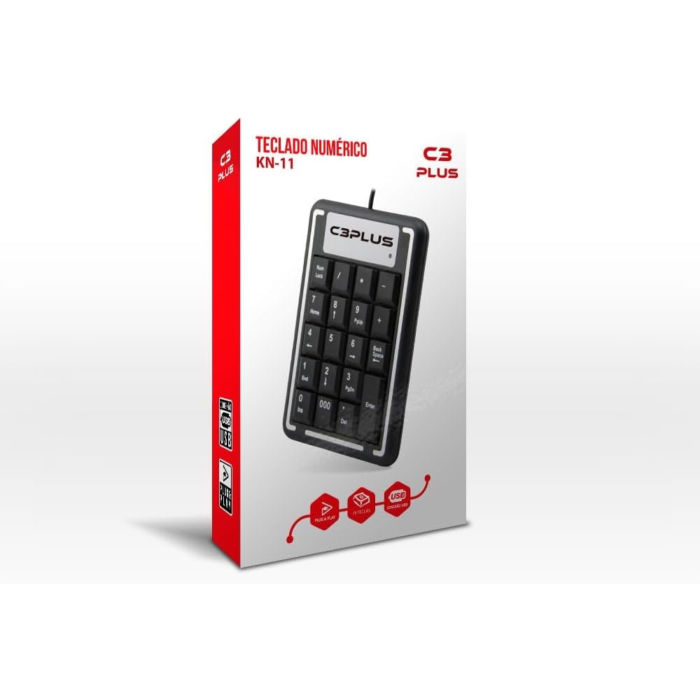 Teclado Numerico USB C3 Tech KN-11BK