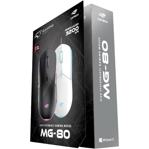 Mouse Gamer USB 3200Dpi C3 Tech MG-80WH