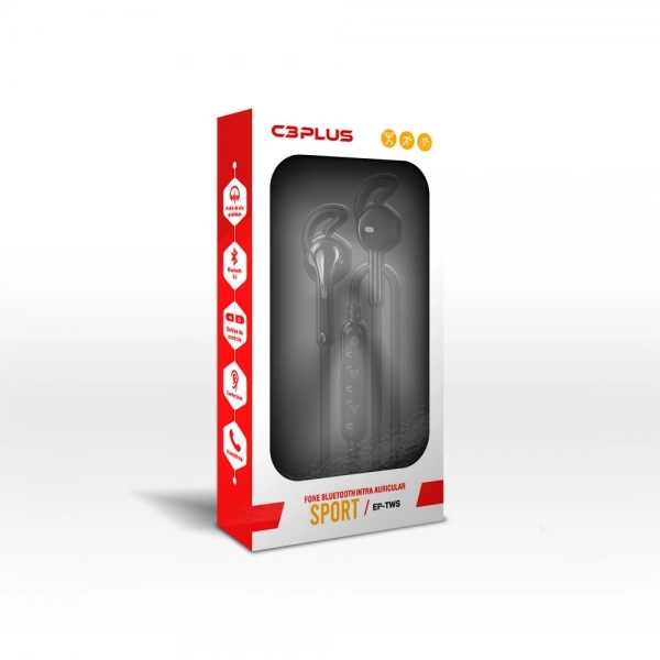 Fone de Ouvido Bluetooth C3 Plus EP-TWS-10 - Preto
